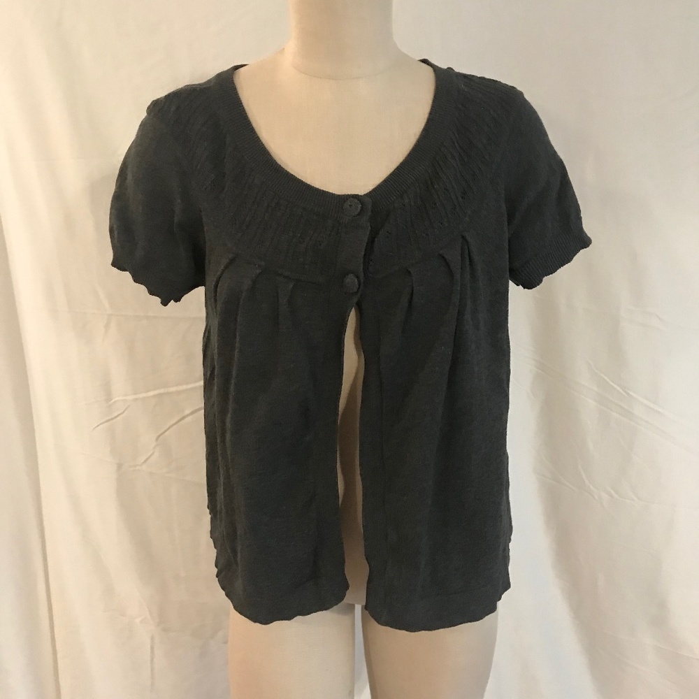 Reference Point Gray Short Sleeve Cardigan Large